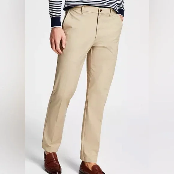 Michael Kors Men's Solid Classic Fit Beige Stretch Dress Pants 34/32 Brand New - Picture 1 of 8